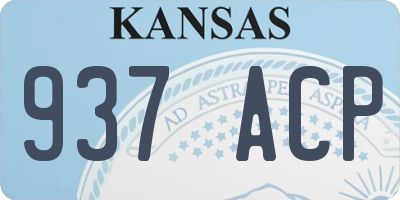 KS license plate 937ACP