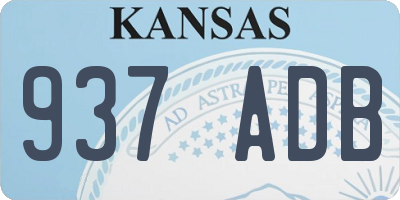 KS license plate 937ADB