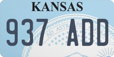 KS license plate 937ADD