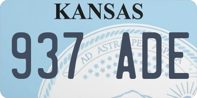 KS license plate 937ADE
