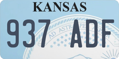 KS license plate 937ADF