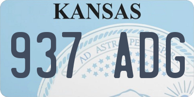 KS license plate 937ADG