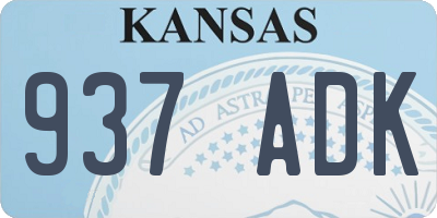 KS license plate 937ADK