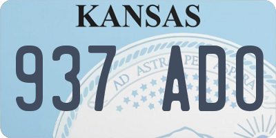 KS license plate 937ADO