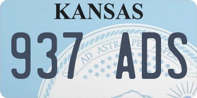 KS license plate 937ADS