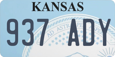 KS license plate 937ADY