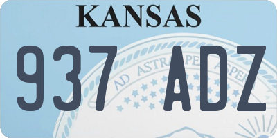 KS license plate 937ADZ