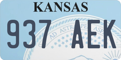 KS license plate 937AEK