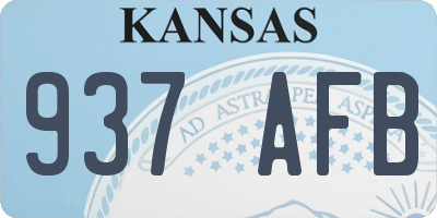 KS license plate 937AFB