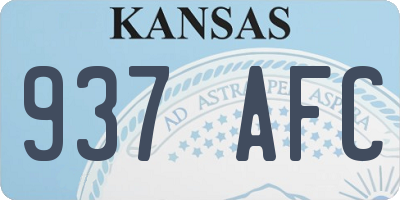 KS license plate 937AFC