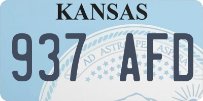 KS license plate 937AFD
