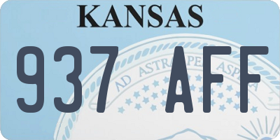 KS license plate 937AFF