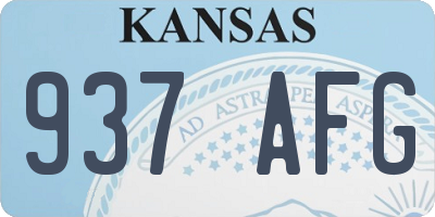KS license plate 937AFG
