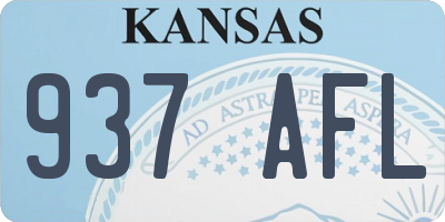 KS license plate 937AFL