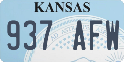 KS license plate 937AFW