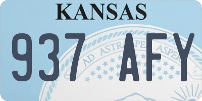 KS license plate 937AFY