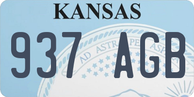 KS license plate 937AGB