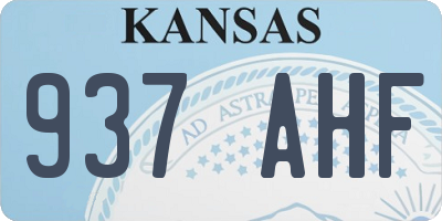 KS license plate 937AHF