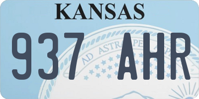 KS license plate 937AHR