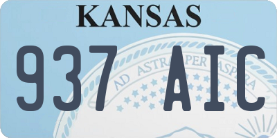 KS license plate 937AIC