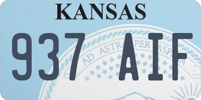 KS license plate 937AIF