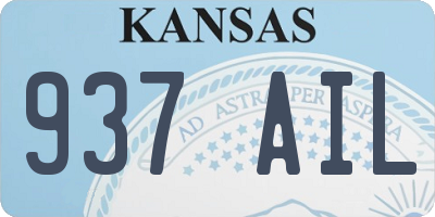 KS license plate 937AIL