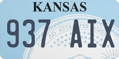 KS license plate 937AIX