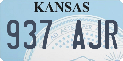 KS license plate 937AJR