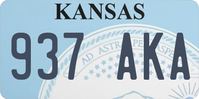 KS license plate 937AKA