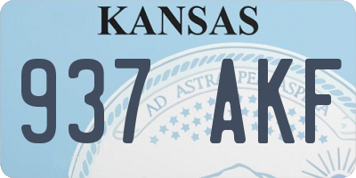 KS license plate 937AKF