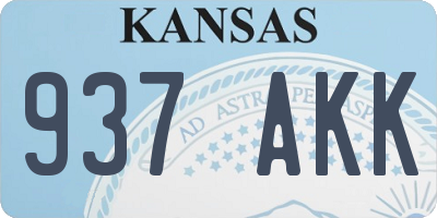 KS license plate 937AKK
