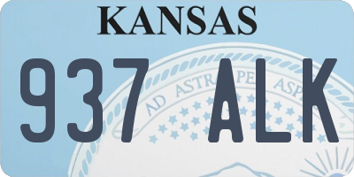 KS license plate 937ALK
