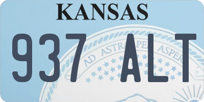 KS license plate 937ALT