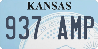 KS license plate 937AMP