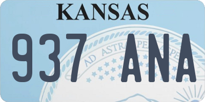 KS license plate 937ANA