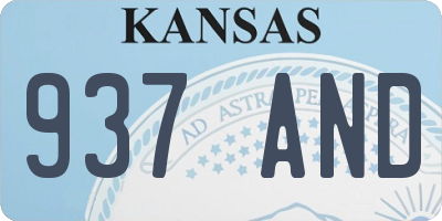 KS license plate 937AND
