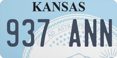 KS license plate 937ANN