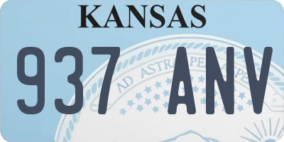 KS license plate 937ANV