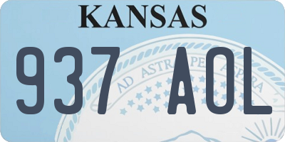 KS license plate 937AOL