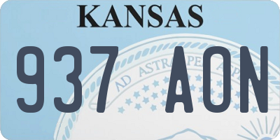 KS license plate 937AON