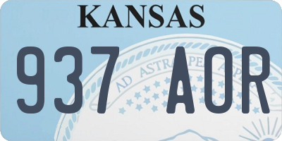 KS license plate 937AOR
