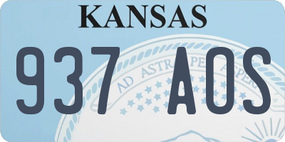 KS license plate 937AOS