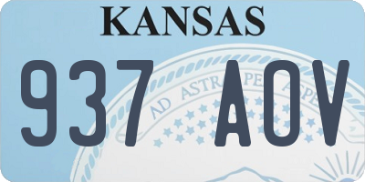 KS license plate 937AOV