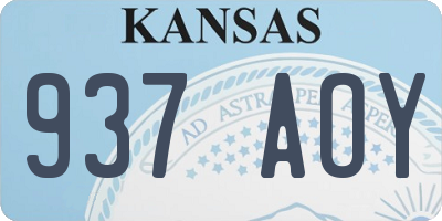 KS license plate 937AOY