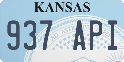 KS license plate 937API