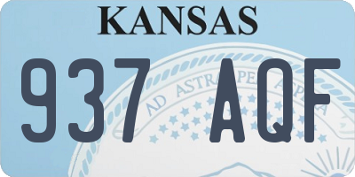KS license plate 937AQF