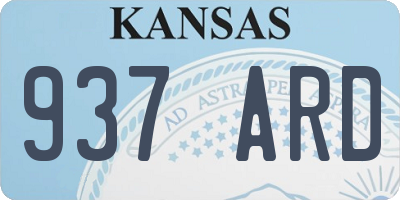 KS license plate 937ARD