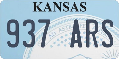 KS license plate 937ARS