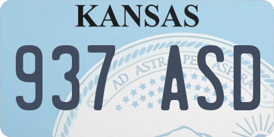 KS license plate 937ASD