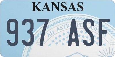 KS license plate 937ASF